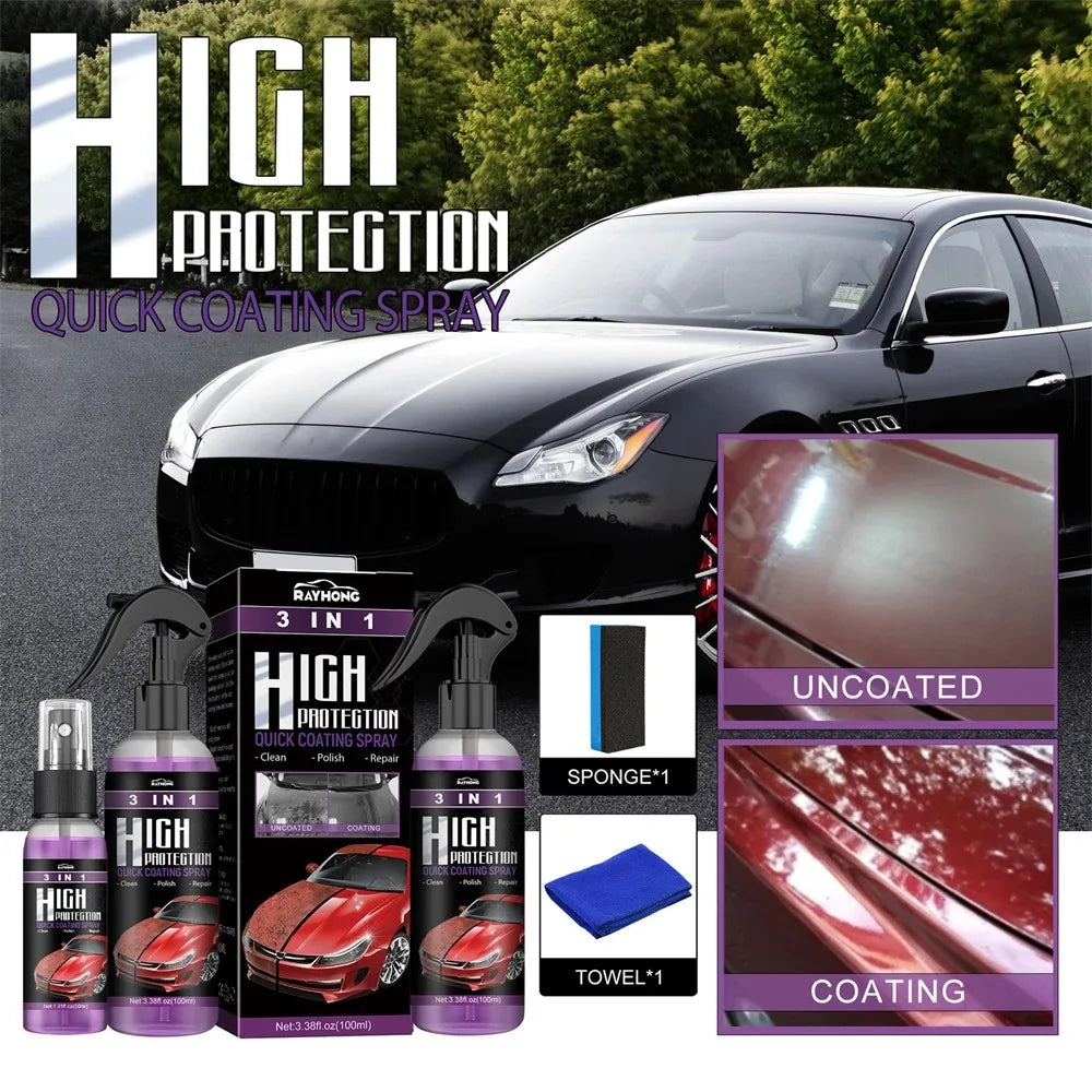 3 In 1 Quick Coating Spray High Protection Shine Armor Ceramic Car Wash Car Shield Coating Cleaning Nano Polishing Paint Wax