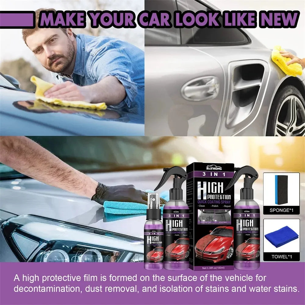 3 In 1 Quick Coating Spray High Protection Shine Armor Ceramic Car Wash Car Shield Coating Cleaning Nano Polishing Paint Wax